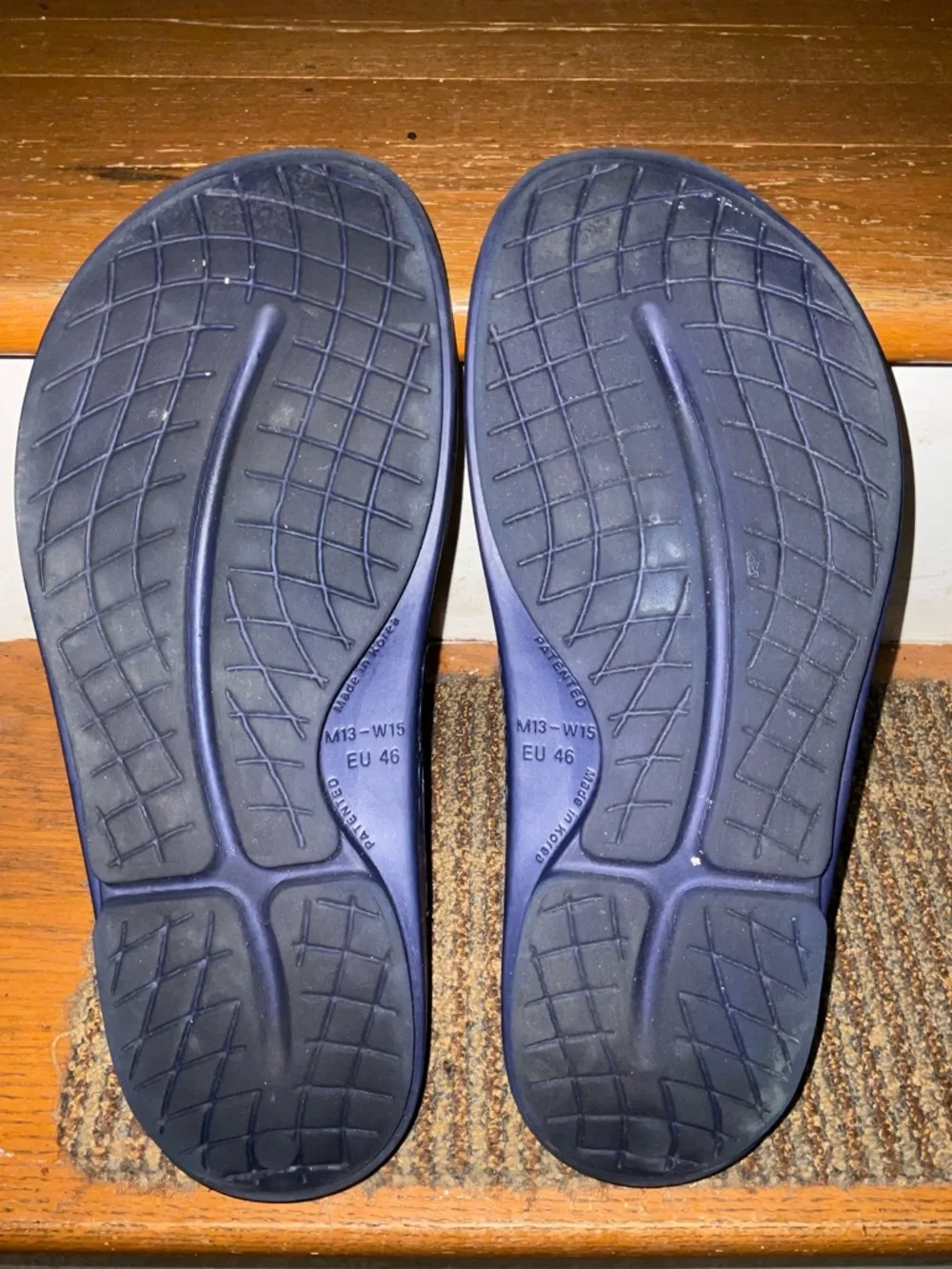 Oofos Blue Recovery Thong Sandals/Flip Flops. In Very Good Condition. Men’s 13. - Picture 8 of 9